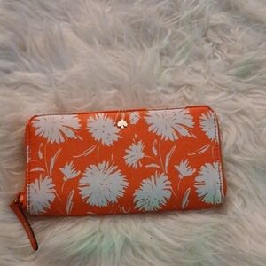 Kate Spade Orange and White Floral Wallet